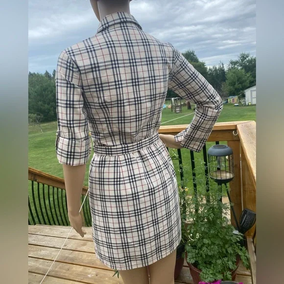 Burberry Nova Check BELTED Button Down Shirt Dress🔥NEW🔥Womens SM/Youth XL (12) - Picture 13 of 17